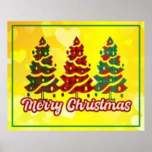 Poster Joyeux Noël Motif Arbres à carreaux de Buffalo -42