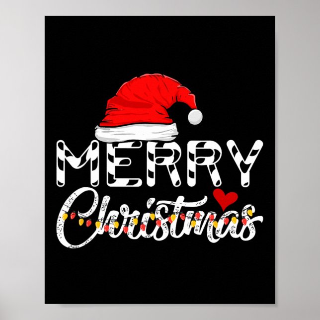 Poster Joyeux Noël Noël Père Noël Funny Famille (Devant)