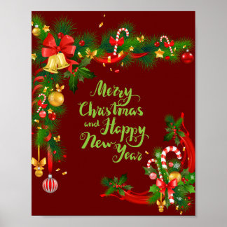 Poster Joyeux Noël & Nouvel An