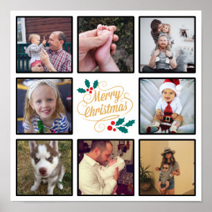 Poster Joyeux Noël personnalisé Collage photo