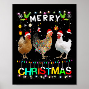 Poster Joyeux Noël Poulet de Noël Feu de Noël Feu de Noël