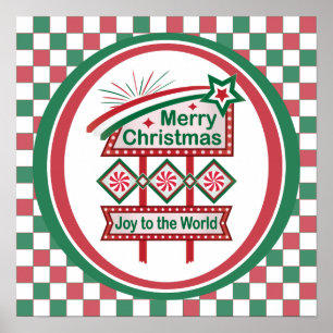 Poster Joyeux Noël Rétro Marquee – Joie au Monde