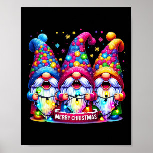 Poster Joyeux Noël Trois Gnomes Noël Famille Hommes Femme
