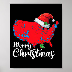 Poster Joyeux Noël Trump Patriotique Carte États-Unis 202