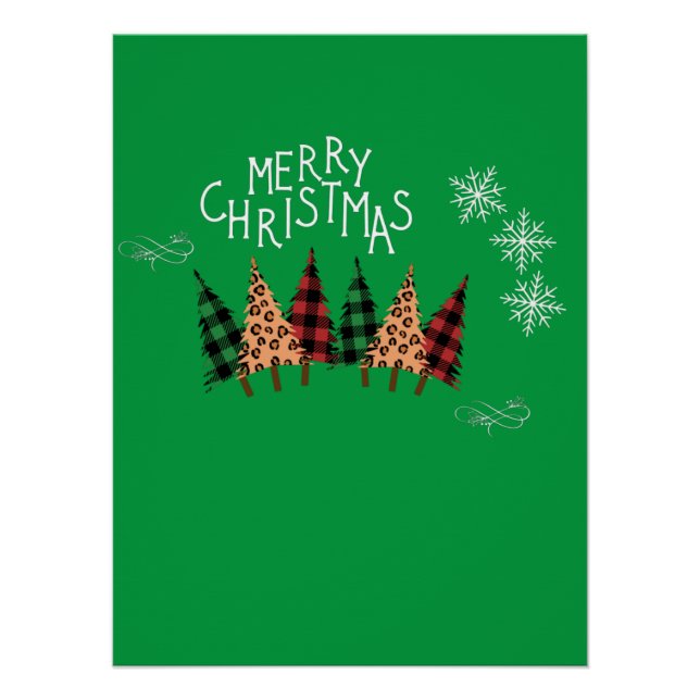 Poster Joyeux Noël vert (Devant)