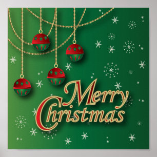 Poster Joyeux Noël vert brillant