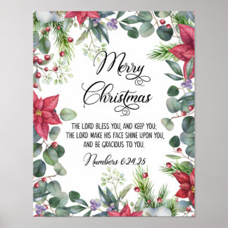Poster Joyeux Noël, Watercolor Holiday Art, Christian