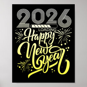Poster Joyeux Nouvel An 2026 Fireworks Chargement Nouvel 