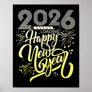 Poster Joyeux Nouvel An 2026 Fireworks Chargement Nouvel 