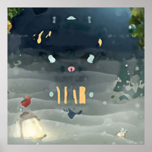 Poster Joyeux oiseau de Noël