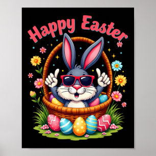 Poster Joyeux Pâques drôle 4_20 Jour Lapin de Pâques Rabb