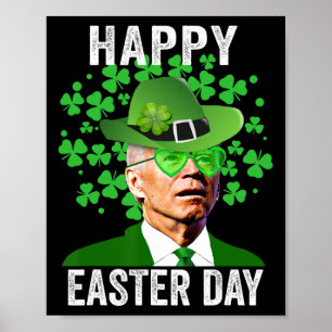Poster Joyeux Pâques Funny Joe Biden Heart Gles St Patric