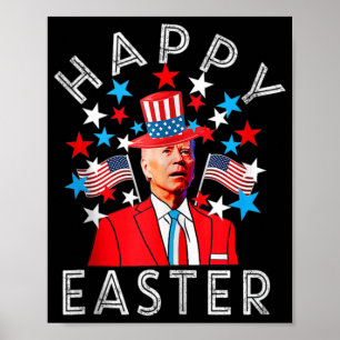 Poster Joyeux Pâques Joe Biden 4 juillet Memorial Indepe