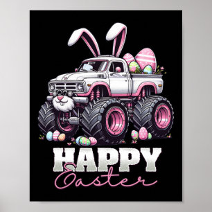 Poster Joyeux Pâques Monster Truck Lapin de Pâques Monste