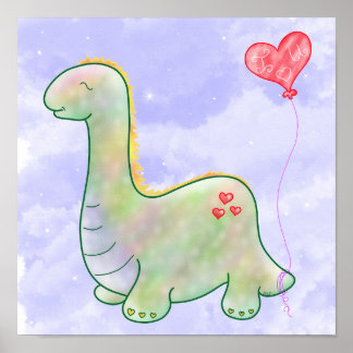 Poster Joyeux Petit Dinosaure