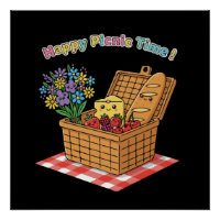 Joyeux Pique-Nique ! Nourriture et Fleurs Mignonne