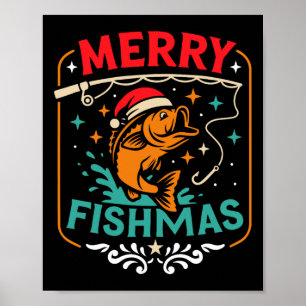 Poster Joyeux Poissons B Poisson Noël Doux moche Noël