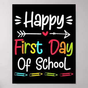 Poster Joyeux premier jour d'école drôle de rentrée scola