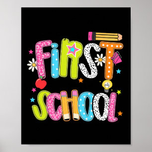 Poster Joyeux premier jour d'école Prof Préparé Enfants C