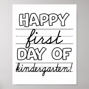 Poster Joyeux Premier Jour D'Enfants De La Maternelle Ck 