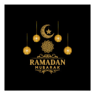 Poster Joyeux Ramadan Kareem Et Aïd Moubarak 2024 Fête