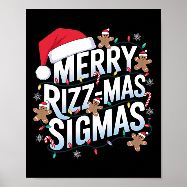 Poster Joyeux Rizz Mas Sigmas Funny Alpha Noël Père Noël (Devant)