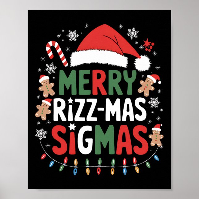 Poster Joyeux Rizz Mas Sigmas Funny Gen Alpha X mas Père  (Devant)
