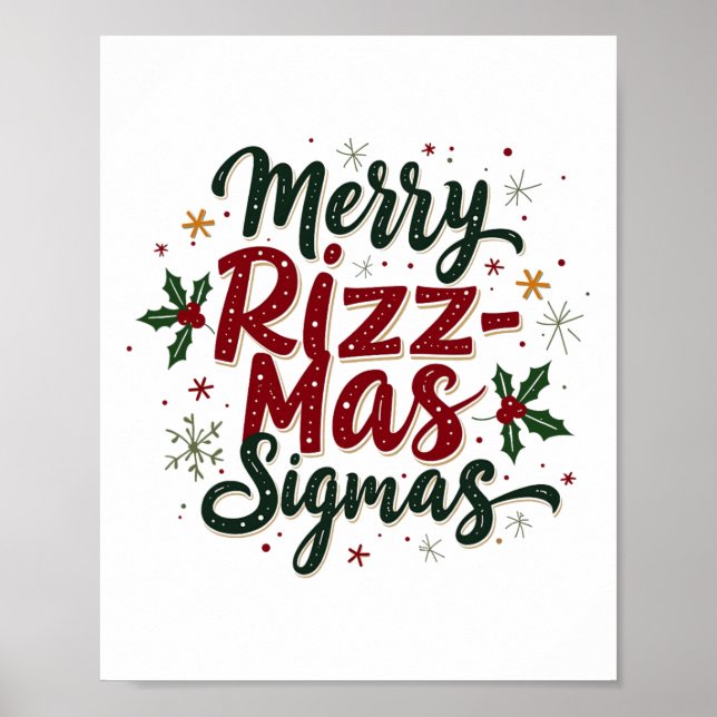 Poster Joyeux Rizz Mas Sigmas Funny Gen Alpha Xmas Père N (Devant)