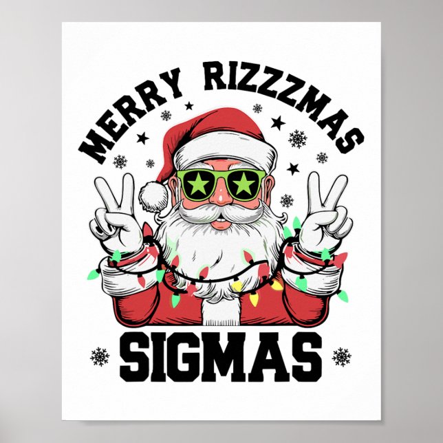 Poster Joyeux Rizz Mas Sigmas Funny Père Noël (Devant)