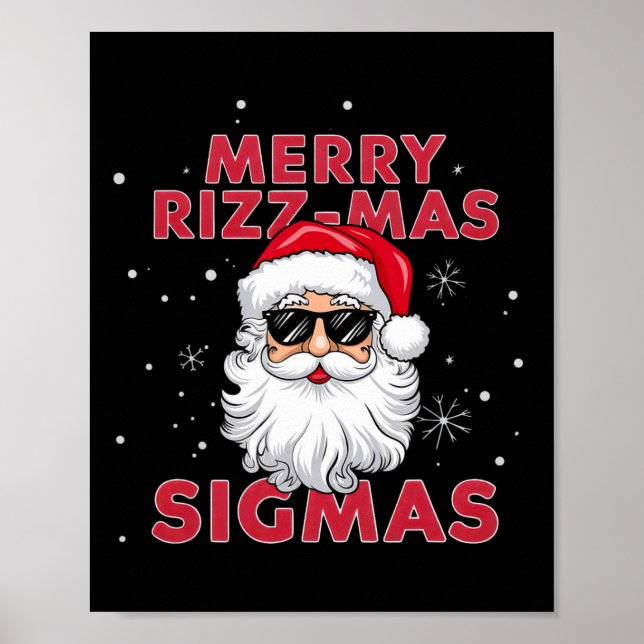 Poster Joyeux Rizz Mas Sigmas Père Noël Noël (Devant)