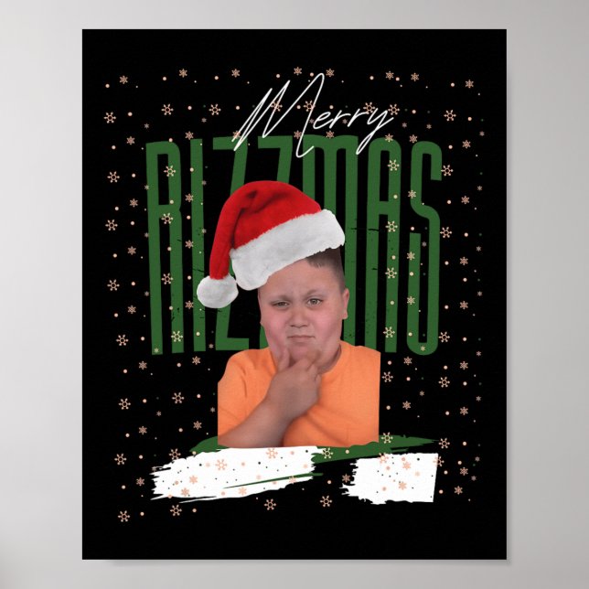 Poster Joyeux Rizzler Noël Vacances Rizzler Ados Garçons (Devant)