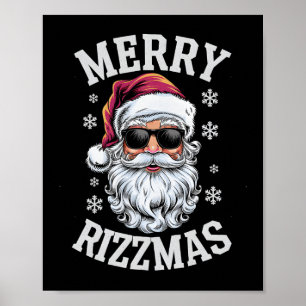 Poster Joyeux Rizzmas Funny Noël Père Noël Joyeux Ch