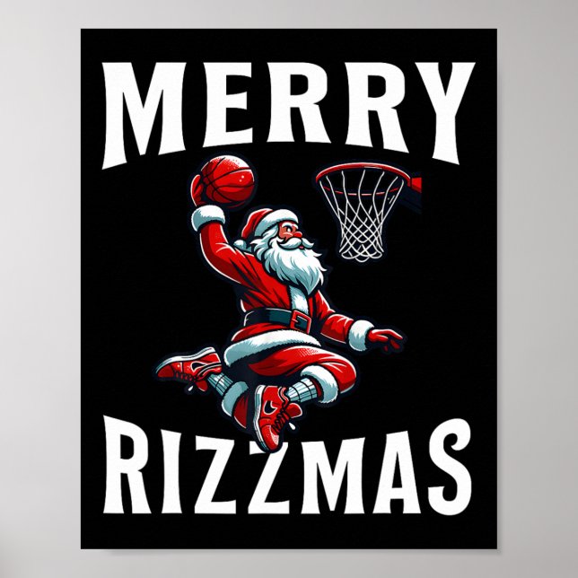 Poster Joyeux Rizzmas Funny Noël Santa Claus Bysketll (Devant)