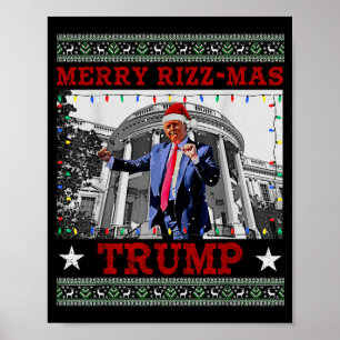 Poster Joyeux Rizzmas Trump Drôle Humoristique Danse de T