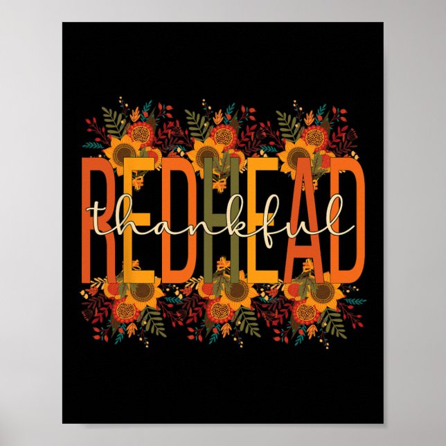 Poster Joyeux rousse Thanksgiving Femme rousse (Devant)