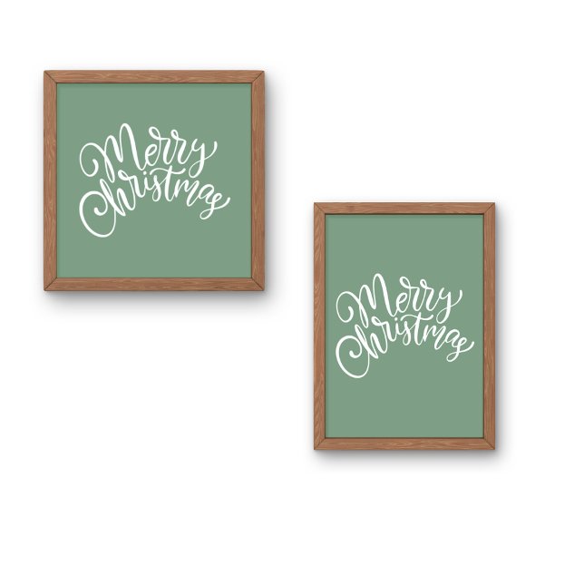 Poster Joyeux script de Noël vert (Créateur téléchargé)