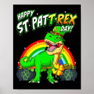 Poster Joyeux St Pat Trex Jour Jour de la Saint Patrick m