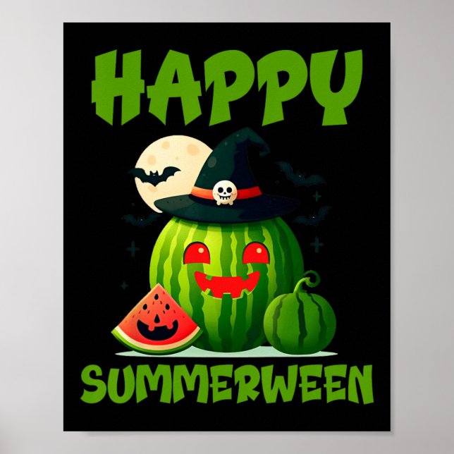 Poster Joyeux Summerween Été Pastèque Citrouille  (Devant)