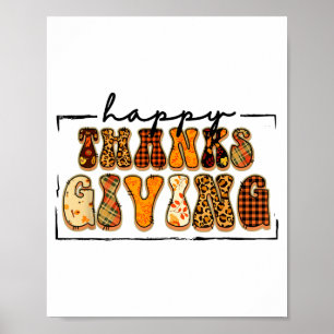 Poster Joyeux Thanksgiving pour la journée de la dinde en