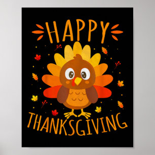 Poster Joyeux Thanksgiving pour le dîner de famille de la