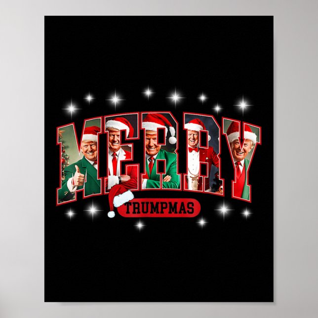 Poster Joyeux Trumpmas Père Noël Trump Drôle Pyjamas de N (Devant)