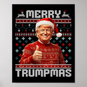 Poster Joyeux Trumpmas Père Noël Trump Pyjamas de Noël la