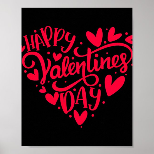 Poster Joyeux Valentines Jour Saint Valentin Forme de coe (Devant)