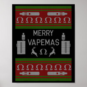 Poster Joyeux Vapemas - Vapeur Vaping laide de Noël