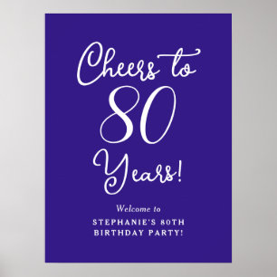 Poster Joyeux Violet 80 Ans Anniversaire de Naissance Bie