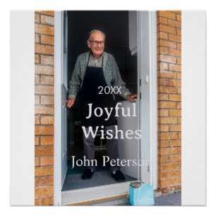 Poster Joyeux voeux ajouter nom photo homme vacances anné