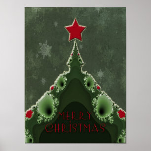 Poster Joyeux voeux de Noël - Arbre fragile et étoile