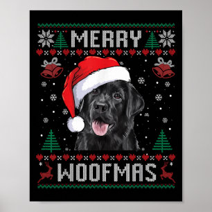 Poster Joyeux Woofmas Sweat Ugly Black Lab Labrador Chri