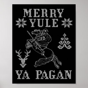 Poster Joyeux Yule Ya Païen Odin Sur Sleipnir Viking Chri
