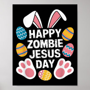 Poster Joyeux Zombie Jésus Jour de Pâques Zombie